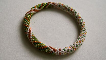 Little Dots and Spirals Bead Crochet Bangle