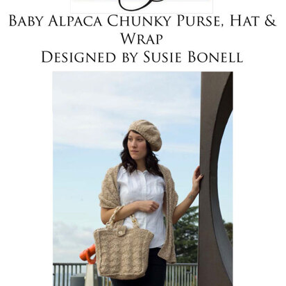 Purse, Hat & Wrap in Cascade Baby Alpaca Chunky - C189