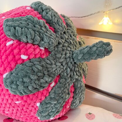 Crochet Strawberry Pillow