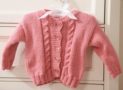 Princess Cardigan in Red Heart Soft Baby Steps Solids - LW3658-G