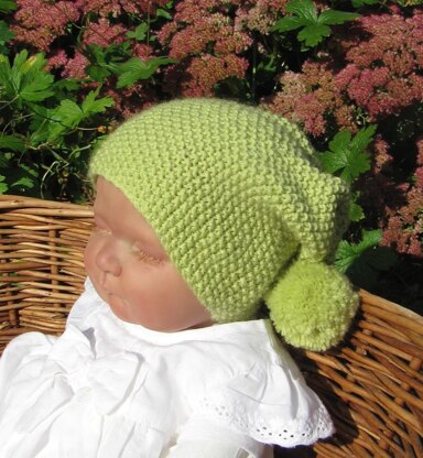 Baby Moss Stitch Bobble Slouch Hat