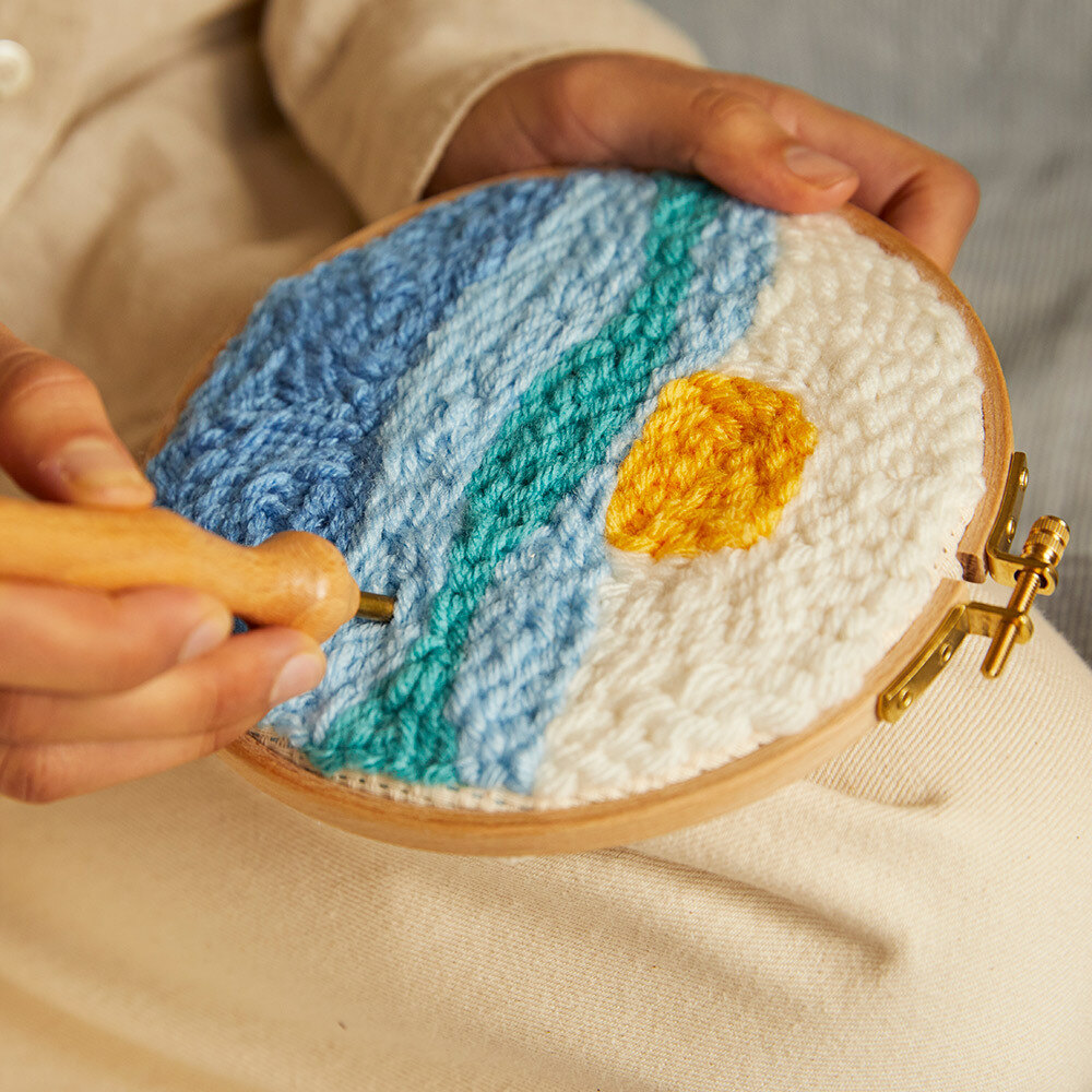 The Mountain Meditation Punch Needle Kit From DMC - Traditional Embroidery  - Cross-Stitch Kits Kits - Casa Cenina