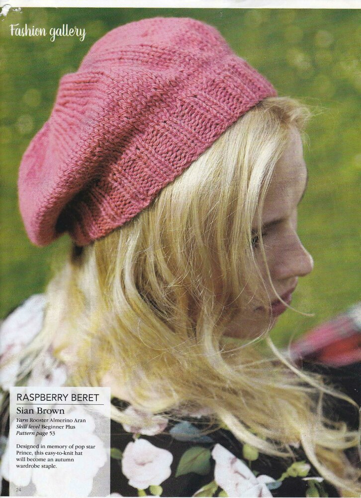 Raspberry Beret Knitting pattern by Sian Brown LoveCrafts