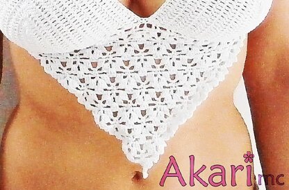 Heart shaped crochet top with tiny flowers _ C02