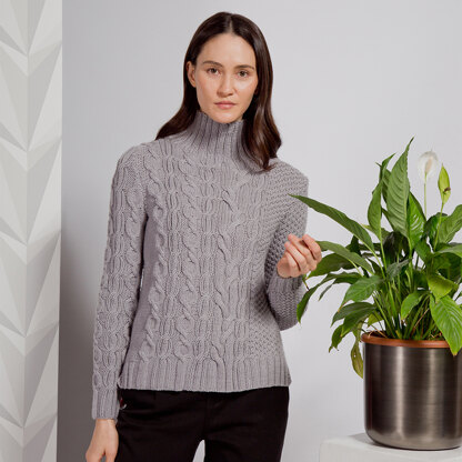 Vandra Jumper - Knitting Pattern for Women in MillaMia Naturally Soft Aran