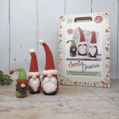 The Crafty Kit Company Ltd Santa Gnomes Needle Felting Kit - 190W x 290H x 94D