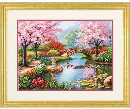 Dimensions Japanese Garden Cross Stitch Kit - 40.5 x 30.5cm