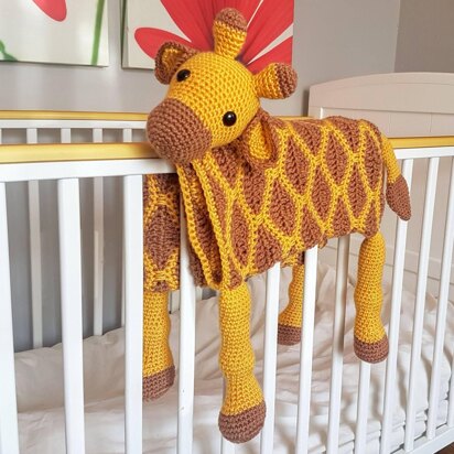 3in1 Safari Giraffe Baby Blanket Crochet Pattern