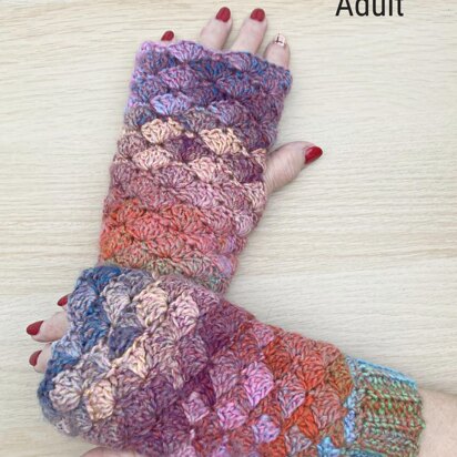 Ladies Fingerless Gloves Crochet Pattern # 459