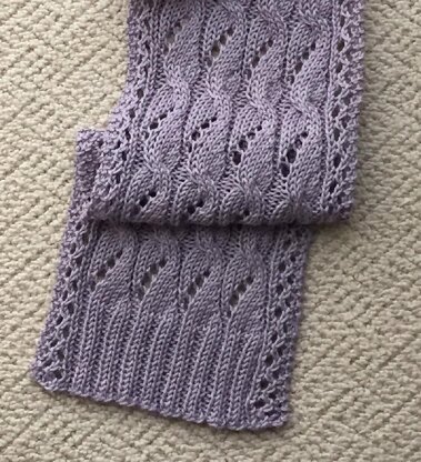 The Phoebe Lacy Cabled Scarf Knitting pattern by D&M