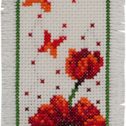 Permin Poppies Cross Stitch Kit - 7x22cm