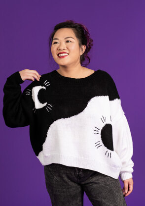 Moon & Sun Sweater - Free Sweater Knitting Pattern For Women in Paintbox Yarns Simply DK by Paintbox Yarns