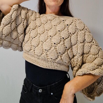 Figs Crochet Oversized Crop Sweater