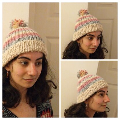 First hat using flat needles!