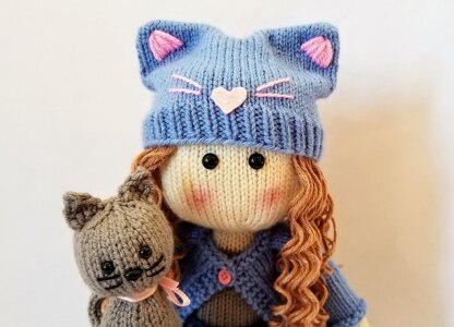 Katrina Knit Doll & Her Kitten