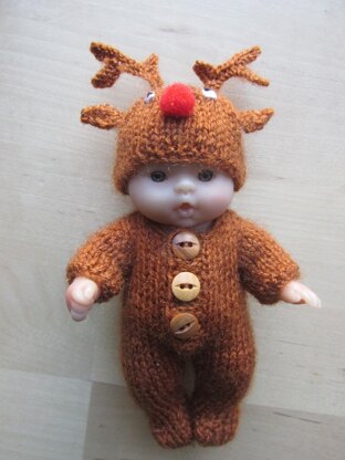 Offer! 5" Berenguer Doll Gingerbread Man & Reindeer Outfit