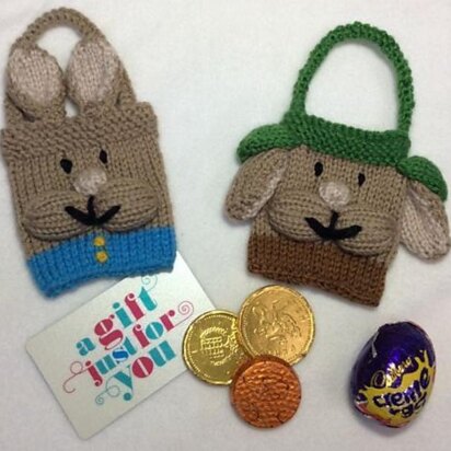 Peter Rabbit and Benjamin Bunny Gift Bags - knitting pattern