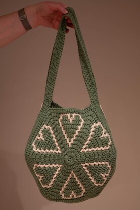 Heart Mosaic Crochet Bag