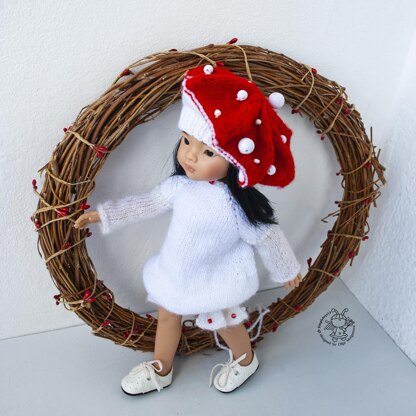 Fly Agarics outfit for 13" dolls