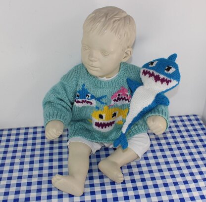 Baby and Toddler Shark Family Sweater and Toy