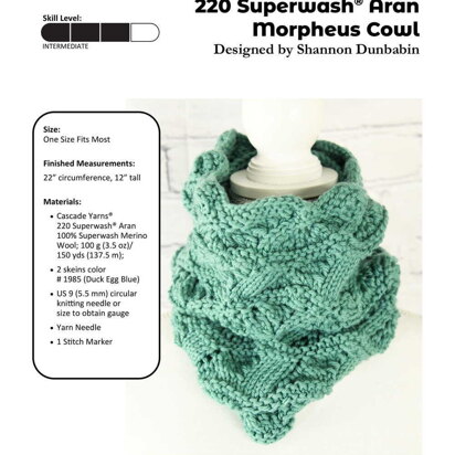 Morpheus Cowl in Cascade Yarns 220 Superwash Aran - A393 - Downloadable PDF