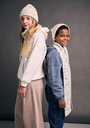 Mini Apollo Hat & Scarf in MODE at Rowan Colourmix PDF