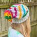 Grey and Rainbow Slouchy Hat