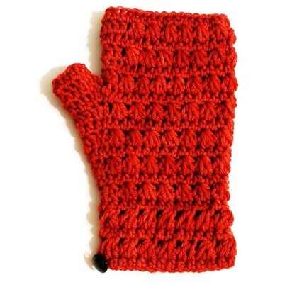 Triangle Puff Fingerless Mitts