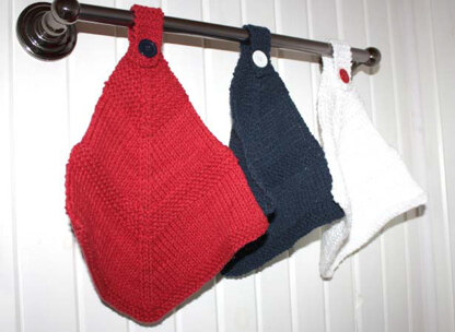 Red White and Blue Dishcloth in Lily Sugar 'n Cream Solids