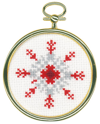 Vervaco Snowflakes (Set of 3) Cross Stitch Kit - 7cm