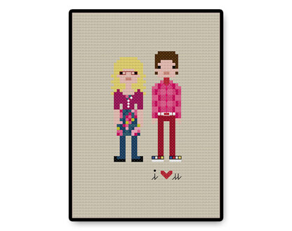 Bernadette and Howard In Love - PDF Cross Stitch Pattern