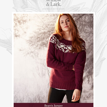 "Beatrix Jumper" - Sweater Knitting Pattern For Women in Willow and Lark Ramble