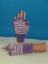 Stripe Pattern Short Finger Gloves