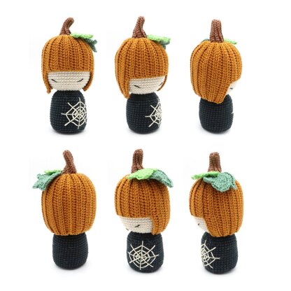 Pumpkin Kokeshi Doll