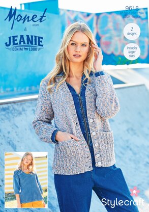 Sweater and Cardigan in Stylecraft Monet & Jeanie - 9618 - Downloadable PDF
