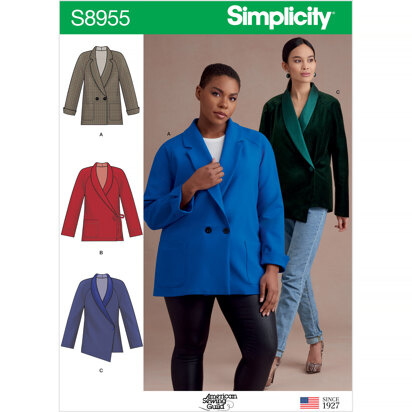 Simplicity S8955 Misses and Women's Raglan Sleeve Jackets - Sewing Pattern