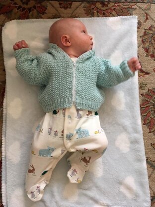 Baby Moss Stitch Hoodie, Mittens & Booties