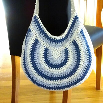 Crochet Striped Shoulder Bag