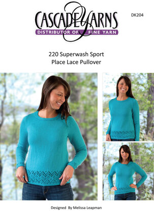 Placed Lace Pullover in Cascade 220 Superwash Sport - DK204