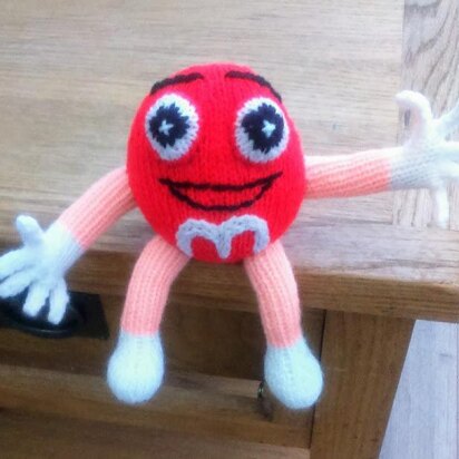 Mr M&M Red candy man - knitting pattern