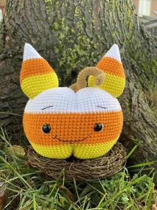 Candy Corn Pumpkin Cat