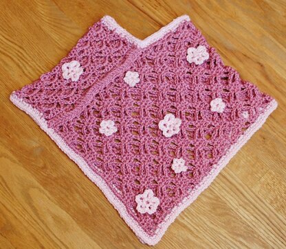 Spring Flowers Poncho Crochet Pattern (3 sizes: Child's Small, Medium, Large)