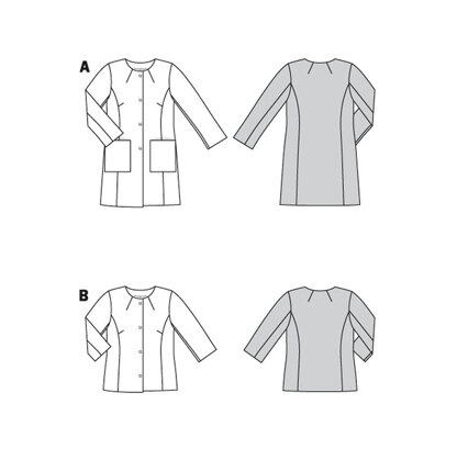 Burda Style Plus Coat / Jacket B6034 - Paper Pattern, Size 44 - 54