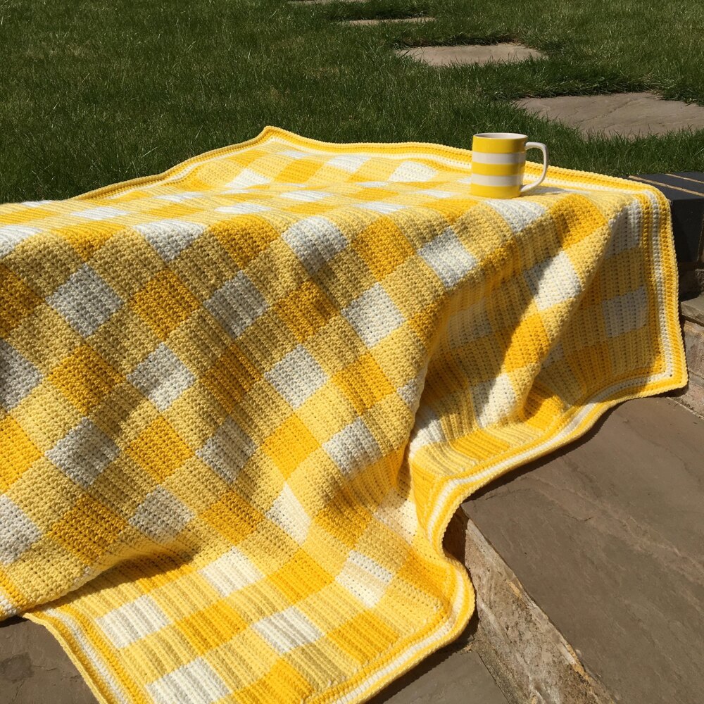 Yellow discount gingham blanket