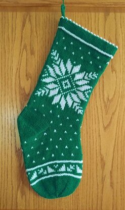 Winter Green Snowflake Stocking