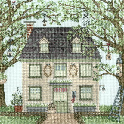 Bothy Threads Country House by Sally Swannell Cross Stitch Kit - 25 x 25cm - Multi