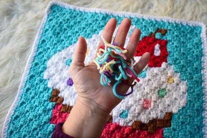 Sprinkled Cupcake C2C Square