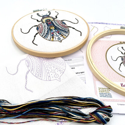 Un Chat Dans L'Aiguille Barnabas the Beetle Printed Embroidery Kit