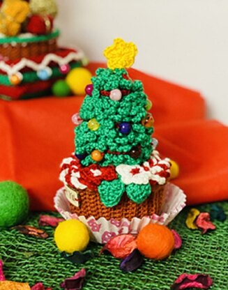 Amigurumi Christmas tree cupcake