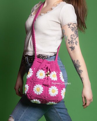 Daisy Drawstring Crossbody Bag